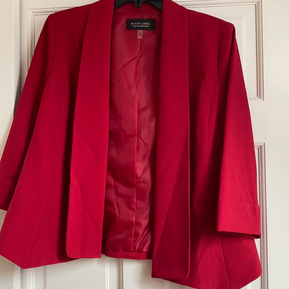 Red black label blazer